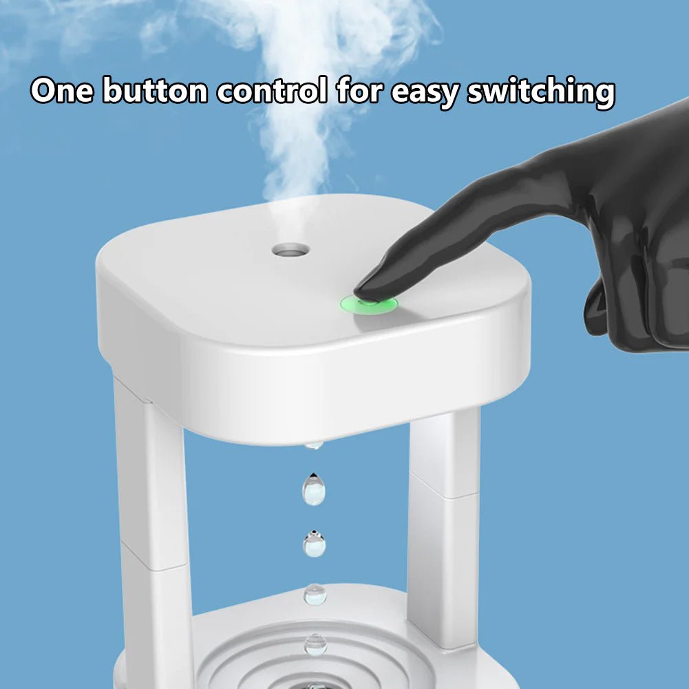 Anti - Gravity Water Drop Humidifier | 580ML Ultrasonic Air Mist Diffuser - Best Price at Zenvia | Buy Now!