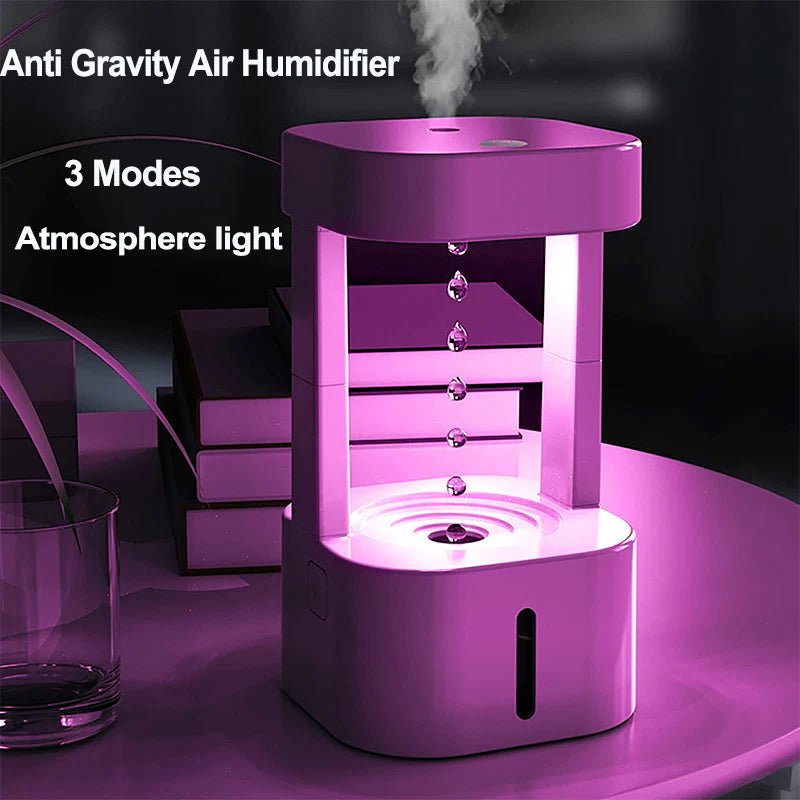 Anti - Gravity Water Drop Humidifier | 580ML Ultrasonic Air Mist Diffuser - Best Price at Zenvia | Buy Now!