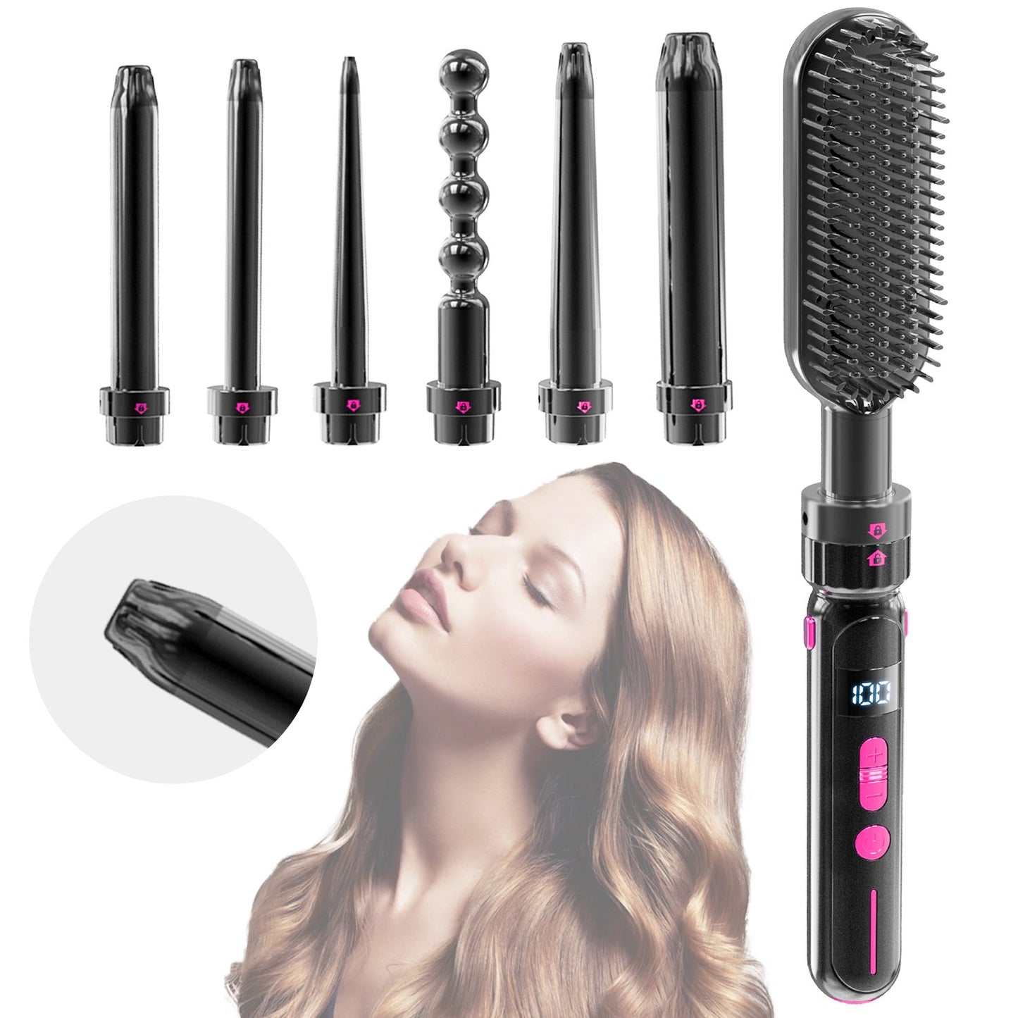 AuraCurl Pro™ – 5 - in - 1 Professional Hair Curler & Straightener - Best Price at Zenvia | Buy Now!