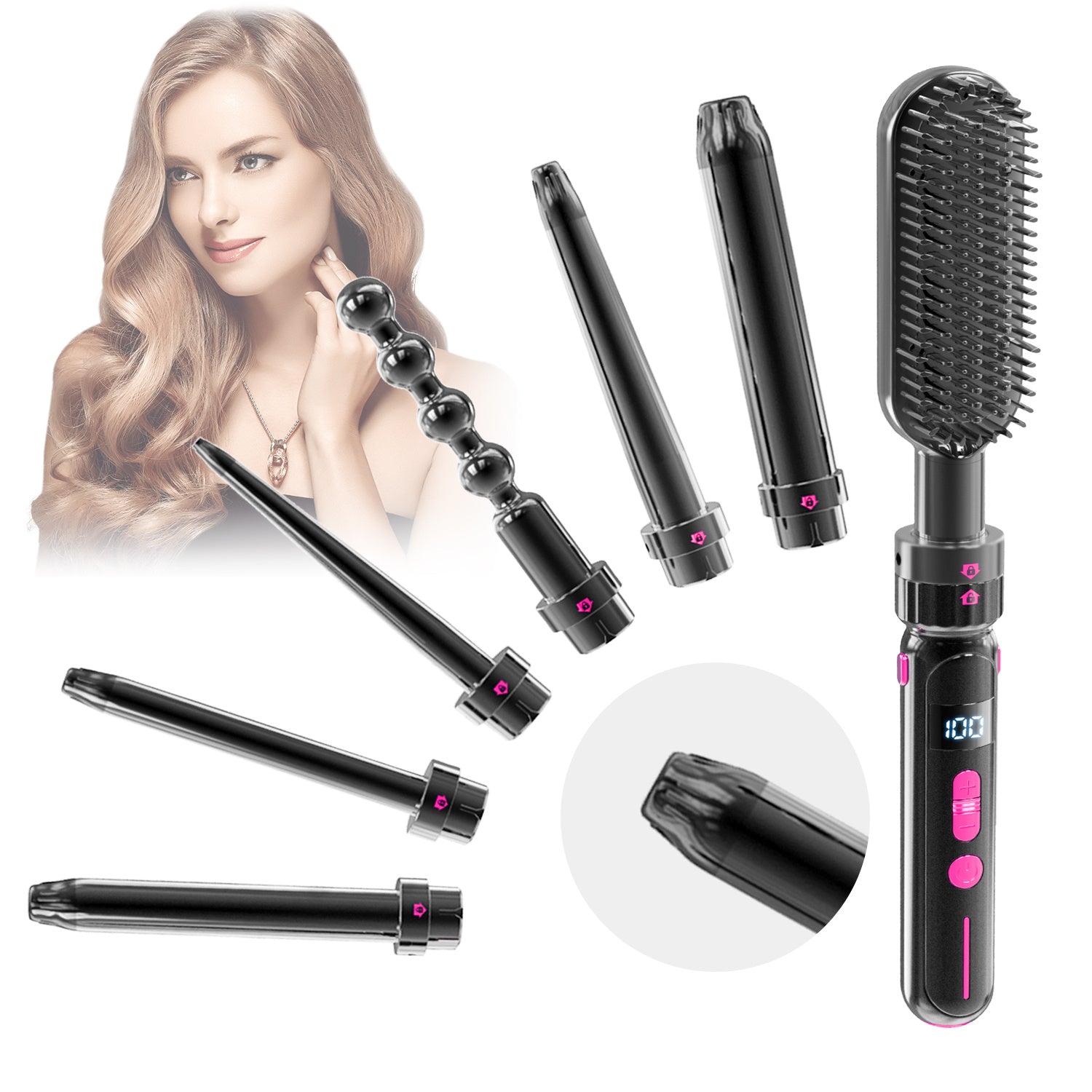 AuraCurl Pro™ – 5 - in - 1 Professional Hair Curler & Straightener - Best Price at Zenvia | Buy Now!