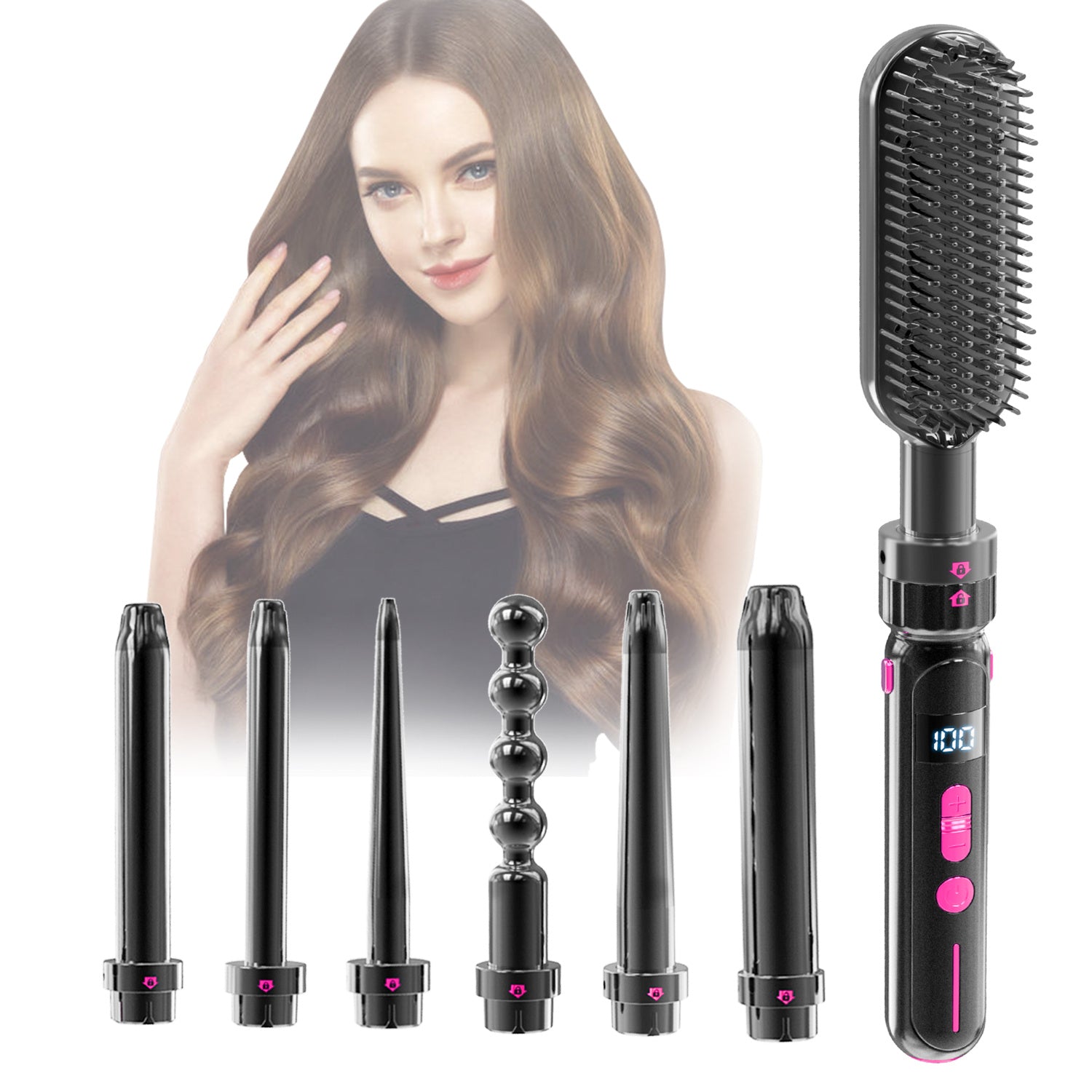 AuraCurl Pro™ – 5 - in - 1 Professional Hair Curler & Straightener - Best Price at Zenvia | Buy Now!