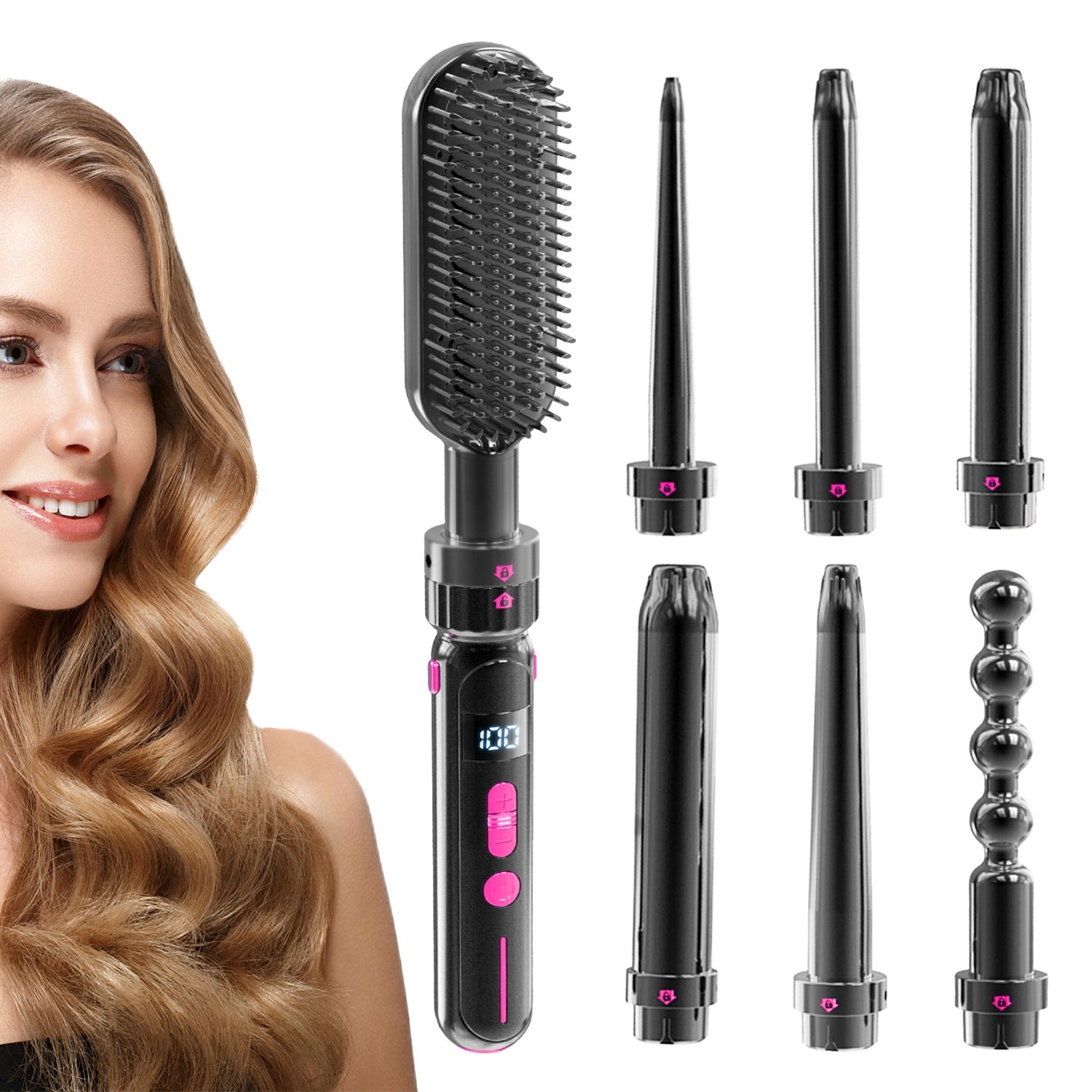 AuraCurl Pro™ – 5 - in - 1 Professional Hair Curler & Straightener - Best Price at Zenvia | Buy Now!