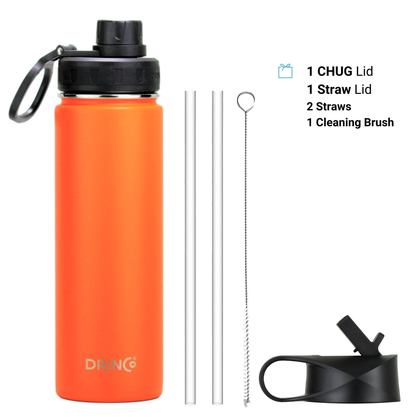 DRINCO® 22oz Stainless Steel Sport Water Bottle - Orange - Best Price at Zenvia | Buy Now!