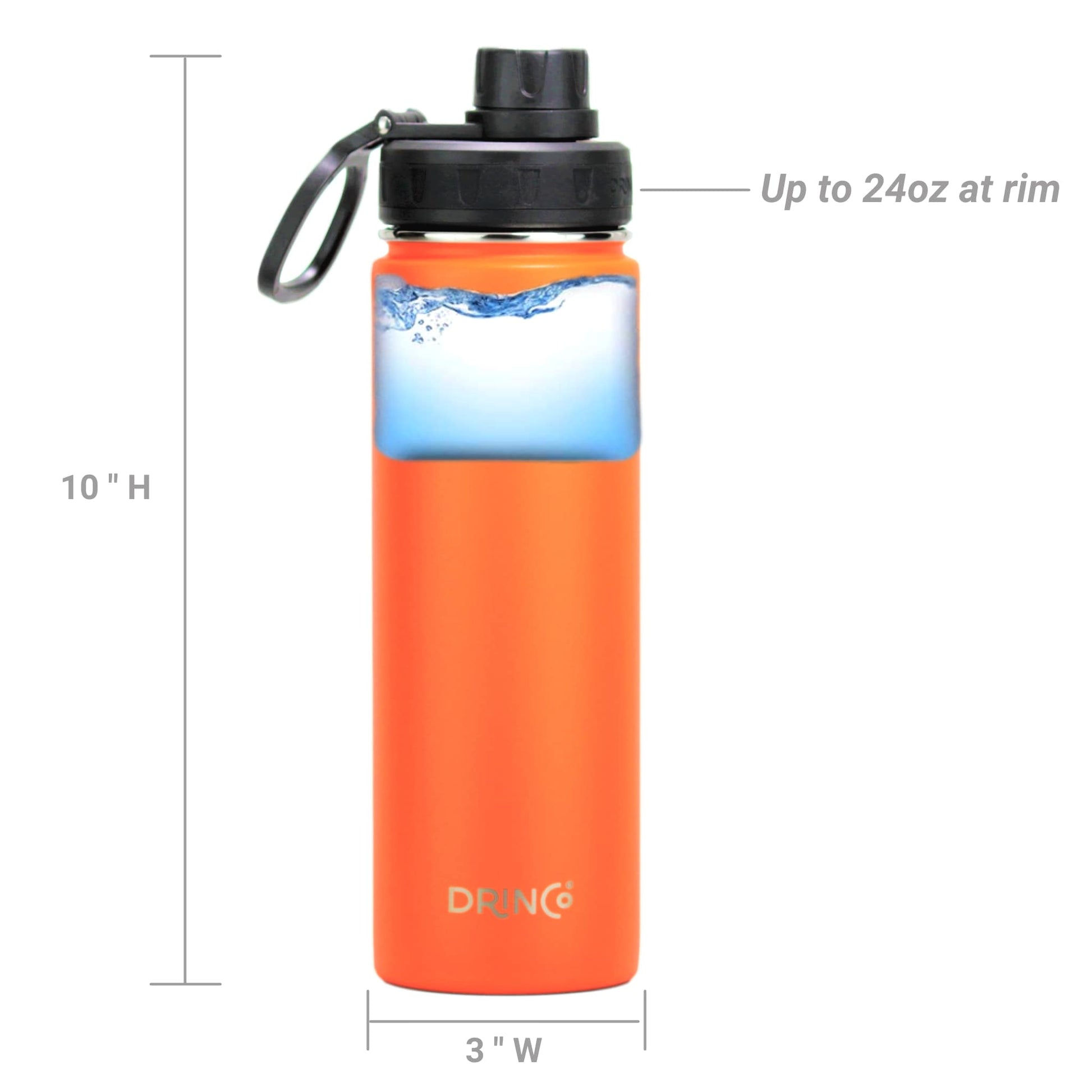 DRINCO® 22oz Stainless Steel Sport Water Bottle - Orange - Best Price at Zenvia | Buy Now!